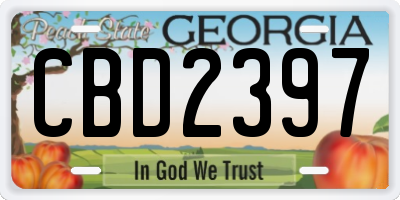 GA license plate CBD2397
