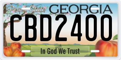 GA license plate CBD2400