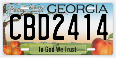 GA license plate CBD2414