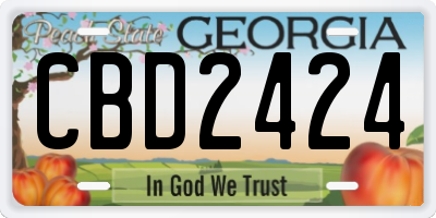 GA license plate CBD2424