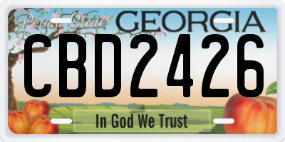 GA license plate CBD2426