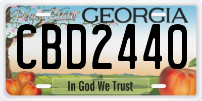 GA license plate CBD2440