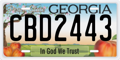 GA license plate CBD2443