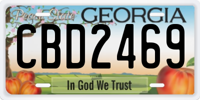 GA license plate CBD2469