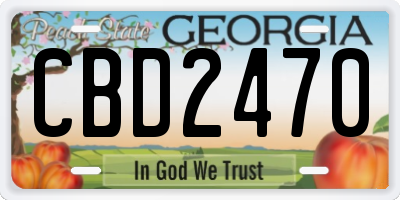 GA license plate CBD2470