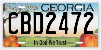 GA license plate CBD2472