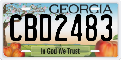 GA license plate CBD2483