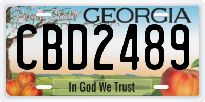 GA license plate CBD2489
