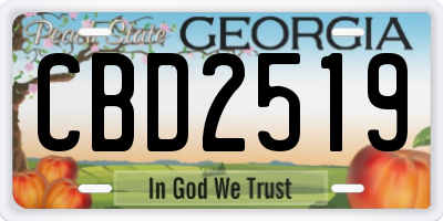 GA license plate CBD2519