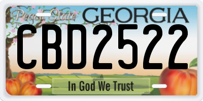 GA license plate CBD2522