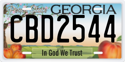 GA license plate CBD2544