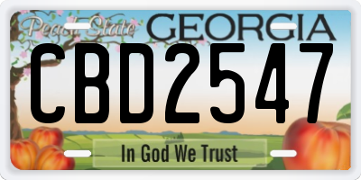 GA license plate CBD2547