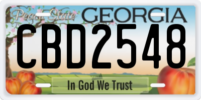 GA license plate CBD2548