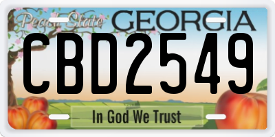 GA license plate CBD2549