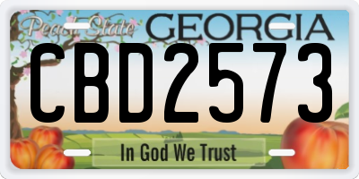 GA license plate CBD2573