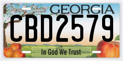 GA license plate CBD2579