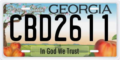 GA license plate CBD2611