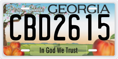GA license plate CBD2615