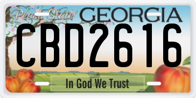 GA license plate CBD2616