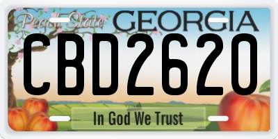 GA license plate CBD2620