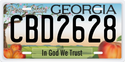 GA license plate CBD2628