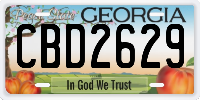 GA license plate CBD2629