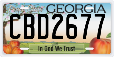 GA license plate CBD2677