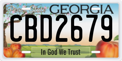 GA license plate CBD2679