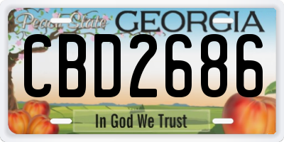 GA license plate CBD2686