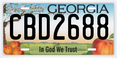 GA license plate CBD2688