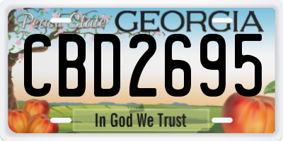 GA license plate CBD2695