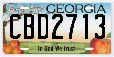 GA license plate CBD2713