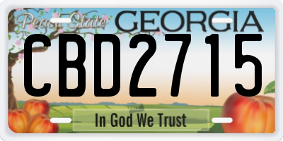 GA license plate CBD2715
