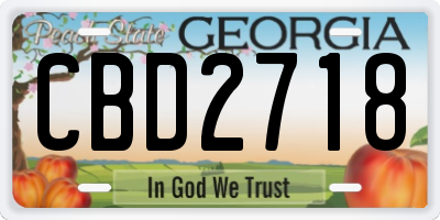 GA license plate CBD2718