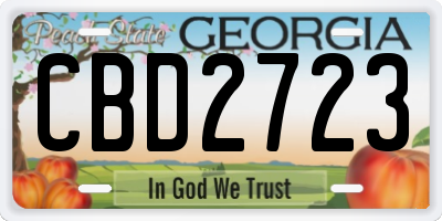 GA license plate CBD2723