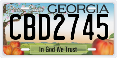GA license plate CBD2745