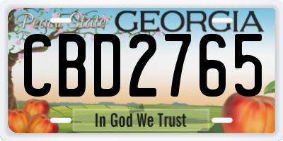GA license plate CBD2765