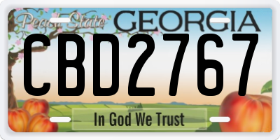 GA license plate CBD2767