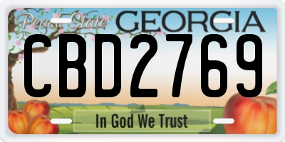 GA license plate CBD2769