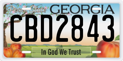 GA license plate CBD2843