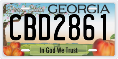 GA license plate CBD2861