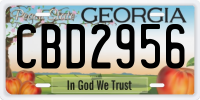 GA license plate CBD2956