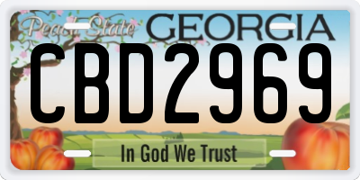 GA license plate CBD2969