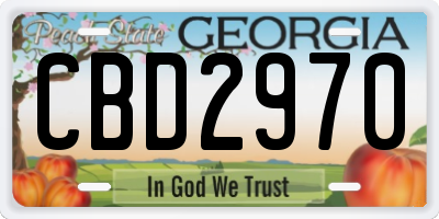 GA license plate CBD2970