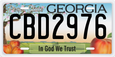 GA license plate CBD2976