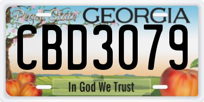 GA license plate CBD3079