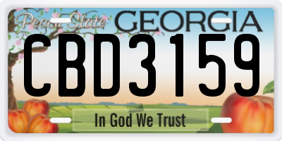 GA license plate CBD3159