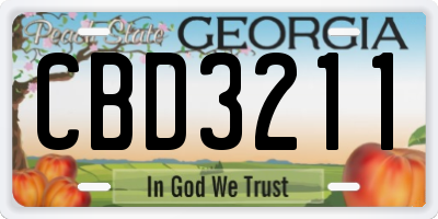 GA license plate CBD3211