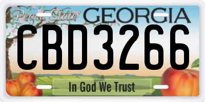 GA license plate CBD3266