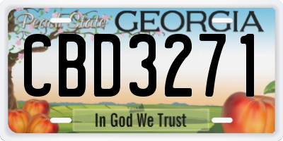 GA license plate CBD3271